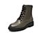 Bata厚底马丁靴女2021冬季商场新款英伦牛皮粗跟短筒靴AKT40DD1