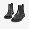 Bata切尔西靴女2021冬季商场新款英伦风真牛皮短筒靴加绒80911DD1