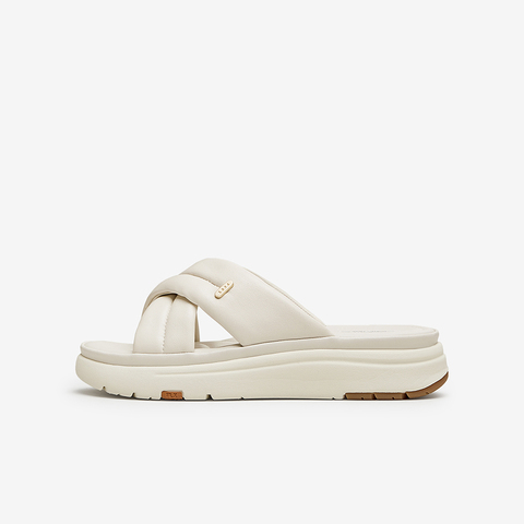 Bata外穿拖鞋女2024夏季商场新款羊皮百搭厚底休闲凉拖鞋AYL05BT4