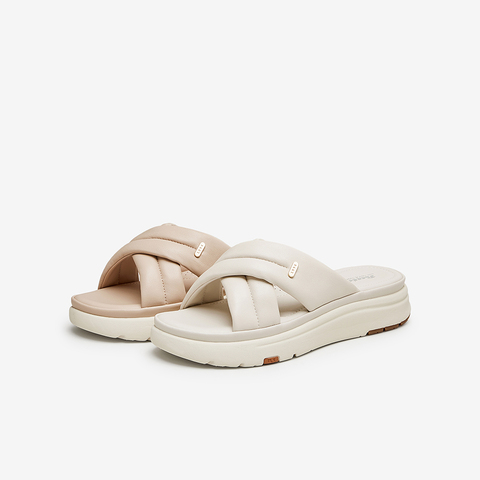 Bata外穿拖鞋女2024夏季商场新款羊皮百搭厚底休闲凉拖鞋AYL05BT4