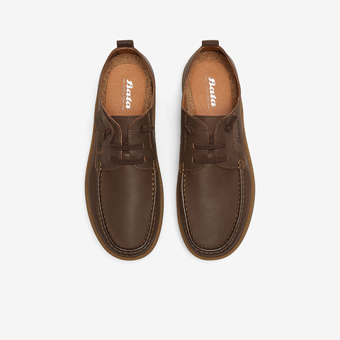 Bata休闲皮鞋男2024秋季商场新款百搭牛皮通勤商务皮鞋Z7263CM4