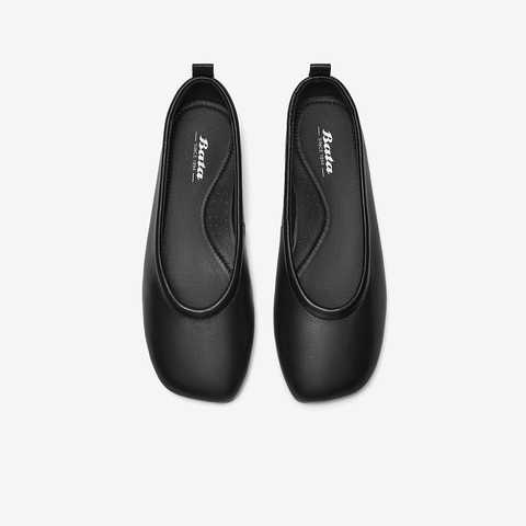 Bata浅口单鞋女2025春季商场新款羊皮软底通勤百搭单鞋AGA01AQ5