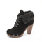 BELLE/百丽 及踝靴秋季黑色牛绒皮女鞋192-1CM1