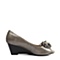 BELLE/百丽春季新款银灰色贴膜羊皮女皮鞋3VJ08AU2