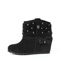 BELLE/百丽 及踝靴冬季黑色牛猄女低靴（绒里） 009-8DD2