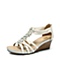 BELLE/百丽夏季白色/银色混合材料女凉鞋3RMB4BL3