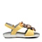 BELLE/百丽童鞋2013夏季黄色二层牛皮女中童时尚凉鞋91302