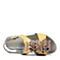 BELLE/百丽童鞋2013夏季黄色二层牛皮女中童时尚凉鞋91302