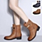 BELLE/百丽棕色牛皮女低靴（绒里）冬季BCV43DD4