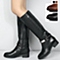 Belle/百丽黑色小牛皮女高靴（绒里）冬季BCV70DG4