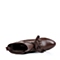 Belle/百丽红棕色牛皮48121DD4女低靴（绒里）冬季