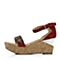 BELLE/百丽夏季专柜同款红色羊绒女凉鞋BBO33BL4