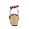 BELLE/百丽夏季专柜同款紫黑印花布女凉鞋BCG33BL4