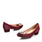 BELLE/百丽春季专柜同款酒红羊绒女单鞋3B6D2AQ4