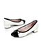 BELLE/百丽白色/黑色混合材料皮女皮鞋 3J501AQ3