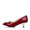 Belle/百丽年春季红色牛皮金属装饰浅口女单鞋13-26AQ5