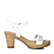 BELLE/百丽夏季专柜同款白色牛皮女凉鞋3ZFB6BL5
