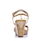 BELLE/百丽年夏季专柜同款铜金色亮片布女凉鞋BGX30BL5
