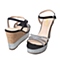 BELLE/百丽夏季专柜同款黑色厚底坡跟女凉鞋3WFA4BL5