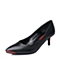 BELLE/百丽秋专柜同款黑牛皮革优雅通勤女单鞋3W4A6CQ5