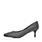 BELLE/百丽秋专柜同款银黑亮片布优雅精致女单鞋3W4B6CQ5