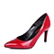 BELLE/百丽秋专柜同款红漆皮胎牛皮革优雅通勤女单鞋3Z411CQ5