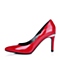 BELLE/百丽秋专柜同款红漆皮胎牛皮革优雅通勤女单鞋3Z411CQ5