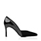 BELLE/百丽秋专柜同款黑/银黑羊皮革优雅通勤女单鞋3Z419CQ5