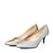 BELLE/百丽秋专柜同款银优雅精致亮片布女单鞋BGA12CQ5