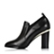BELLE/百丽秋专柜同款黑简约牛皮革女单鞋P5W1DCM5