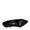BELLE/百丽秋专柜同款黑优雅通勤胎牛皮女单鞋N9W2DCQ5
