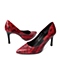 BELLE/百丽秋季专柜同款红黑蛇皮女单鞋3Z4B3CQ5 专柜1