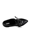 BELLE/百丽秋专柜同款黑胎牛皮革优雅时尚女单鞋P5U1DCM5