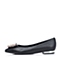 BELLE/百丽秋专柜同款黑羊皮革甜美女单鞋P5X1DCQ5