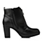 BELLE/百丽冬季黑色时尚牛皮革女靴BDP49DD5