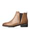 BELLE/百丽冬季专柜同款棕色牛皮女短靴3C3D7DD5