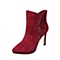 BELLE/百丽冬季专柜同款酒红色羊绒皮革女靴P8C1DDD5 专柜1