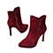 BELLE/百丽冬季专柜同款酒红色羊绒皮革女靴P8C1DDD5 专柜1
