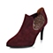 BELLE/百丽冬专柜同款深紫红优雅女人羊绒皮革女单鞋P7J1DDM5