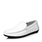 BELLE/百丽夏季专柜同款白色牛皮简约休闲男单鞋3RS01BM5