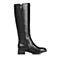 BELLE/百丽冬专柜同款时尚黑软牛皮女长靴(绒里）BCV73DG5