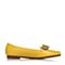 BELLE/百丽春季专柜同款黄色山羊皮女单鞋BDL21AQ5