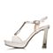 BELLE/百丽夏季专柜同款白色漆皮牛皮优雅女凉鞋BCAA7BL5