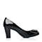 BELLE/百丽春季专柜同款黑色漆皮牛皮浅口女单鞋3Z6A2AQ6