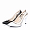 BELLE/百丽春专柜同款白漆皮牛皮OL通勤优雅细高跟女单鞋3Z4D5AQ6