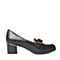 BELLE/百丽春季专柜同款黑色牛皮女单鞋BFV22AM6