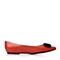 BELLE/百丽春季红色羊皮平跟简约休闲浅口女单鞋007-7AQ6