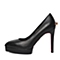 BELLE/百丽春季专柜同款黑色小牛皮女皮鞋Q1A1DAQ6