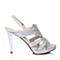 BELLE/百丽夏季银色人造革优雅细高跟女凉鞋620-6BL6