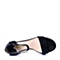 BELLE/百丽夏专柜同款黑牛皮革优雅女凉鞋3N1B7BL6